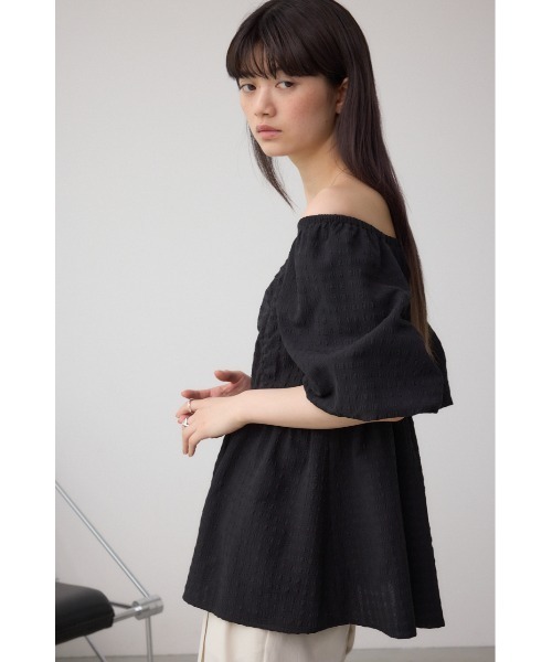 AZUL by moussy(アズールバイマウジー)の「2WAYペプラムギャザーブラウス(シャツ/ブラウス・レディース・アイボリー/ブラック・FREE)」の16枚目の写真