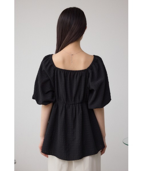 AZUL by moussy(アズールバイマウジー)の「2WAYペプラムギャザーブラウス(シャツ/ブラウス・レディース・アイボリー/ブラック・FREE)」の5枚目の写真