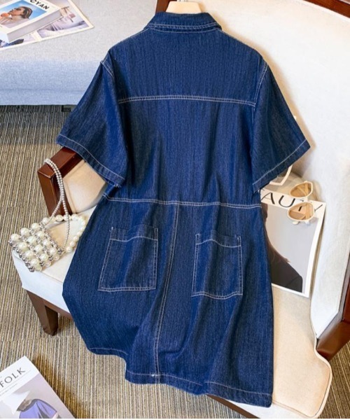 FAVORITO(ファヴォリート)の「ショートデニムワンピース(ワンピース・レディース・ダークブルー/ライトブルー・XL/L/M/S)」の19枚目の写真