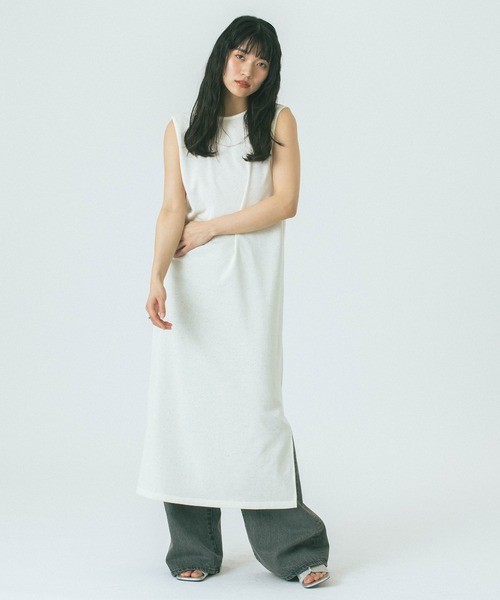 ROSE BUD(ローズバッド)の「【WEB・一部店舗限定】COLOR NEP 2WAY DRESS(ワンピース・レディース・ネイビー/グレー/ホワイト・ONE SIZE)」の4枚目の写真