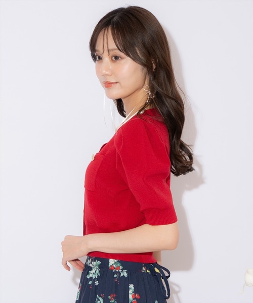 WILLSELECTION（ウィルセレクション）の「ポケットデザインパフカーディガン（カーディガン/ボレロ・レディース・ネイビー/ピンク/オフホワイト/サックスブルー/レッド・FREE）」の14枚目の写真