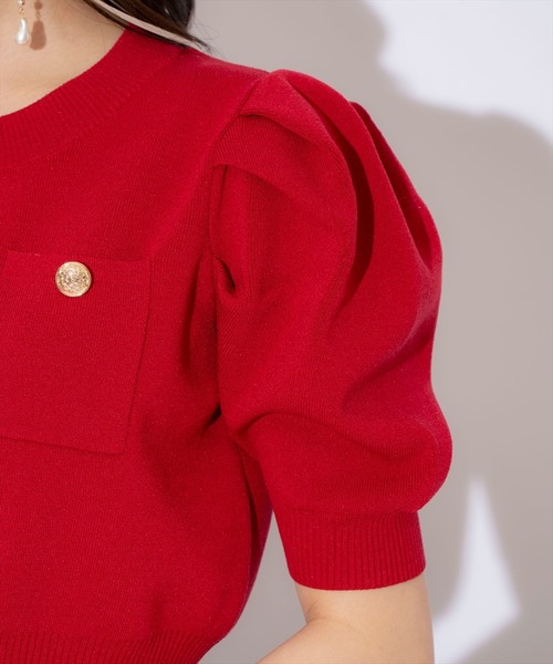 WILLSELECTION（ウィルセレクション）の「ポケットデザインパフカーディガン（カーディガン/ボレロ・レディース・ネイビー/ピンク/オフホワイト/サックスブルー/レッド・FREE）」の17枚目の写真