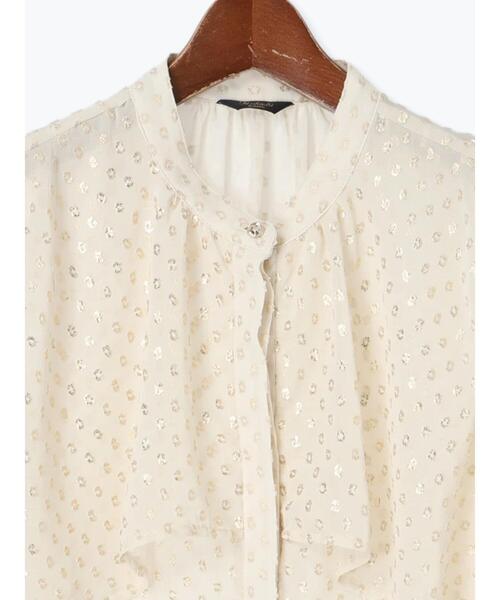 Te chichi CLASSIC（テチチクラシック）の「【JAPAN FABRIC】箔ドットジャガードラッフルヨークブラウス《2025summer catalog item》（シャツ/ブラウス・レディース・ベージュ・F）」の12枚目の写真