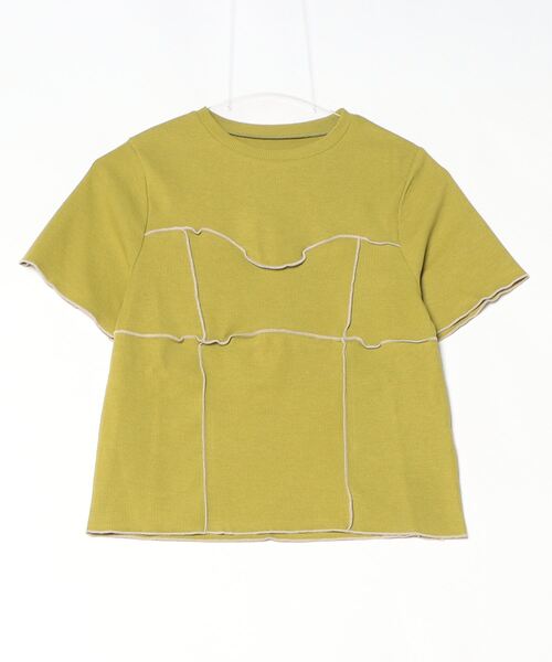 Per sist ence（パーシエンス）の「カットリブ配色メロープルオーバー（Tシャツ/カットソー・レディース・アイボリー/ブラック/モカ/グリーン・ONE SIZE）」の9枚目の写真