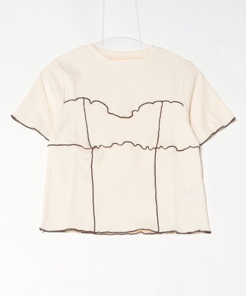 Per sist ence（パーシエンス）の「カットリブ配色メロープルオーバー（Tシャツ/カットソー・レディース・アイボリー/ブラック/モカ/グリーン・ONE SIZE）」の7枚目の写真