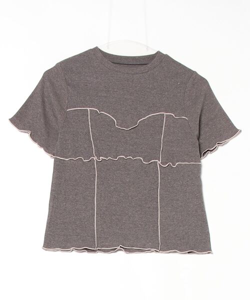 Per sist ence（パーシエンス）の「カットリブ配色メロープルオーバー（Tシャツ/カットソー・レディース・アイボリー/ブラック/モカ/グリーン・ONE SIZE）」の13枚目の写真