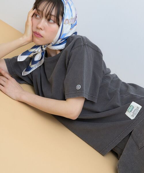 DISCUS(ディスカス)の「Discus パウダーブリーチ加工Tシャツ(Tシャツ/カットソー・レディース・その他6/アイボリー/チャコールグレー/ブルー/ピンク・FREE)」の1枚目の写真