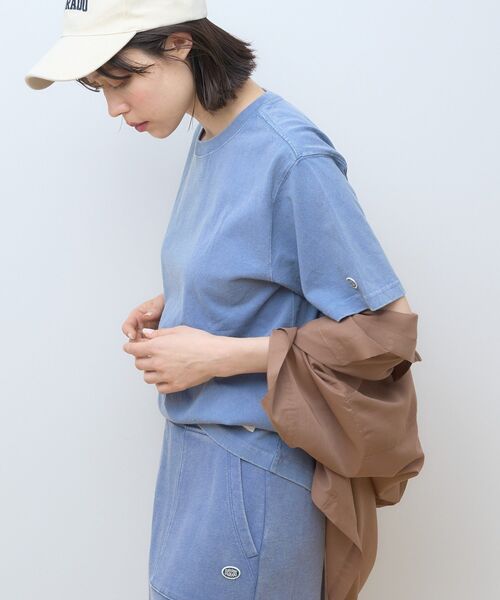 DISCUS(ディスカス)の「Discus パウダーブリーチ加工Tシャツ(Tシャツ/カットソー・レディース・その他6/アイボリー/チャコールグレー/ブルー/ピンク・FREE)」の12枚目の写真