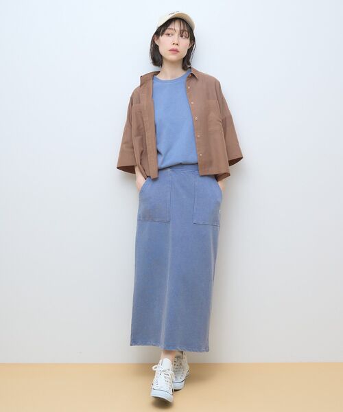DISCUS(ディスカス)の「Discus パウダーブリーチ加工Tシャツ(Tシャツ/カットソー・レディース・その他6/アイボリー/チャコールグレー/ブルー/ピンク・FREE)」の15枚目の写真