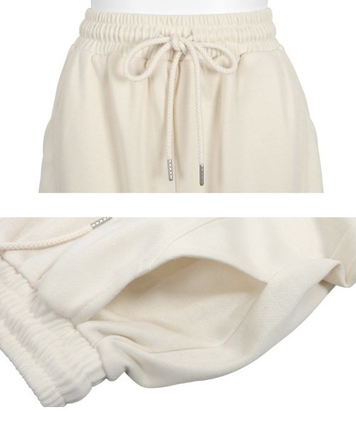 KOBE LETTUCE（コウベレタス）の「スウェット素材ワイドカーブパンツ（スウェットパンツ・レディース・アイボリー/ブラック/グレー/ネイビー/チャコール・M/M-Short/PM）」の19枚目の写真