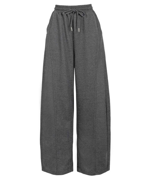 KOBE LETTUCE（コウベレタス）の「スウェット素材ワイドカーブパンツ（スウェットパンツ・レディース・アイボリー/ブラック/グレー/ネイビー/チャコール・M/M-Short/PM）」の13枚目の写真