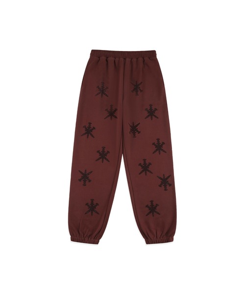 UNKNOWN LONDON（アンノウン・ロンドン）の「スウェットパンツ｜BROWN BLACK RHINESTONE JOGGER｜Unknown London（スウェットパンツ・メンズ・ブラウン・S/L/XL）」の1枚目の写真