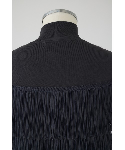 RIM.ARK(リムアーク)の「Fringe N/S knit tops フリンジノースリーブニットトップス(ニット/セーター・レディース・マジェンタ/ブラック/グレー・36/38)」の16枚目の写真