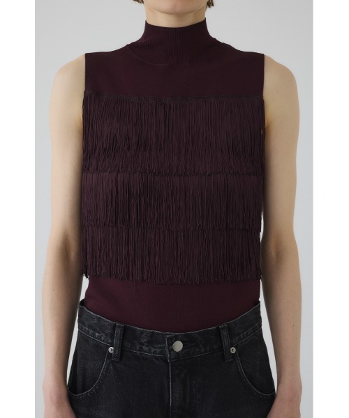 RIM.ARK Fringe N/S knit tops ブラウン RIM.ARK | Fringe N/S knit tops (KNITWEAR ) |RIM.ARK ONLINE STORE