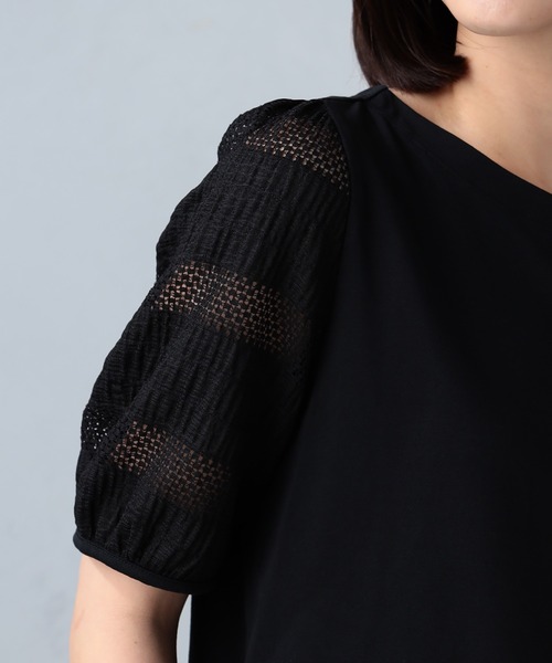 GALLORIA（ギャローリア）の「レーススリーブ切替プルオーバー（Tシャツ/カットソー・レディース・ブラック/マスタード/オフホワイト・LL/S/M/L）」の11枚目の写真