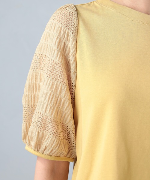 GALLORIA（ギャローリア）の「レーススリーブ切替プルオーバー（Tシャツ/カットソー・レディース・ブラック/マスタード/オフホワイト・LL/S/M/L）」の14枚目の写真