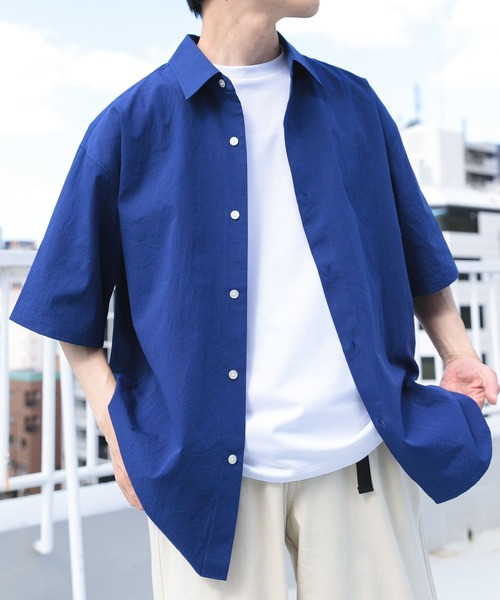 ITEMS URBANRESEARCH(アイテムズ アーバンリサーチ)の「抗菌防臭ブロードショートスリーブシャツ(シャツ/ブラウス・メンズ・ホワイト/ブルー系その他/ネイビー・MEDIUM/LARGE)」の3枚目の写真