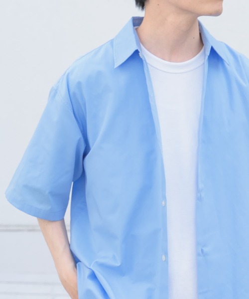 ITEMS URBANRESEARCH(アイテムズ アーバンリサーチ)の「抗菌防臭ブロードショートスリーブシャツ(シャツ/ブラウス・メンズ・ホワイト/ブルー系その他/ネイビー・MEDIUM/LARGE)」の10枚目の写真