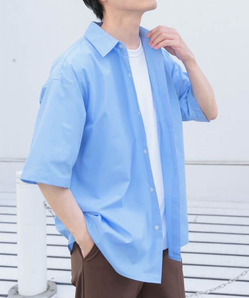 ITEMS URBANRESEARCH(アイテムズ アーバンリサーチ)の「抗菌防臭ブロードショートスリーブシャツ(シャツ/ブラウス・メンズ・ホワイト/ブルー系その他/ネイビー・MEDIUM/LARGE)」の12枚目の写真