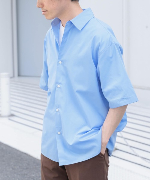ITEMS URBANRESEARCH(アイテムズ アーバンリサーチ)の「抗菌防臭ブロードショートスリーブシャツ(シャツ/ブラウス・メンズ・ホワイト/ブルー系その他/ネイビー・MEDIUM/LARGE)」の14枚目の写真