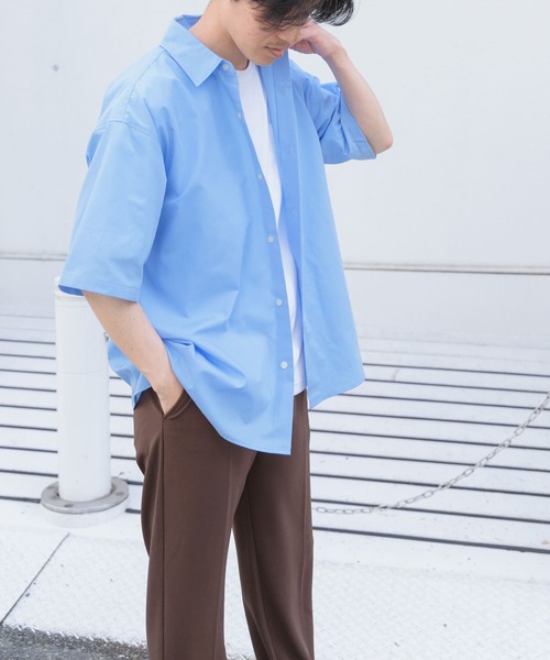 ITEMS URBANRESEARCH(アイテムズ アーバンリサーチ)の「抗菌防臭ブロードショートスリーブシャツ(シャツ/ブラウス・メンズ・ホワイト/ブルー系その他/ネイビー・MEDIUM/LARGE)」の15枚目の写真