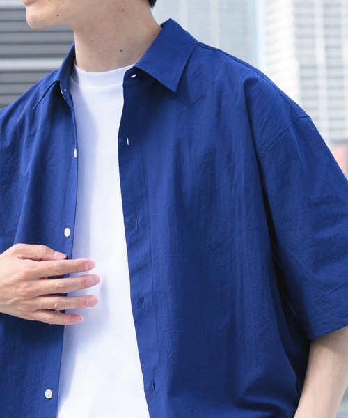 ITEMS URBANRESEARCH(アイテムズ アーバンリサーチ)の「抗菌防臭ブロードショートスリーブシャツ(シャツ/ブラウス・メンズ・ホワイト/ブルー系その他/ネイビー・MEDIUM/LARGE)」の17枚目の写真