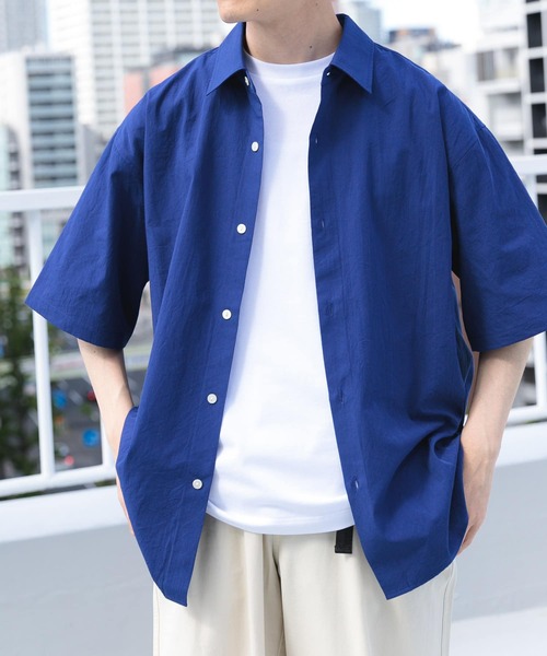 ITEMS URBANRESEARCH(アイテムズ アーバンリサーチ)の「抗菌防臭ブロードショートスリーブシャツ(シャツ/ブラウス・メンズ・ホワイト/ブルー系その他/ネイビー・MEDIUM/LARGE)」の18枚目の写真