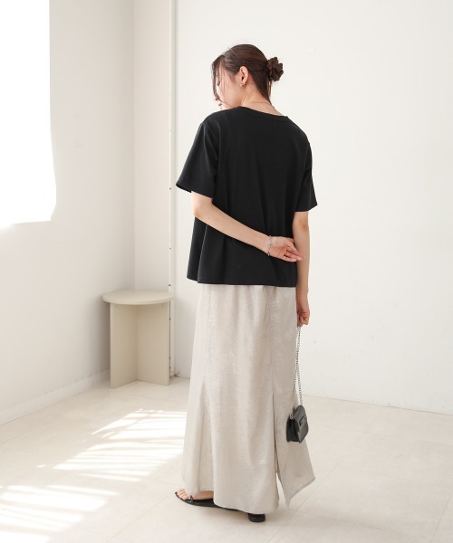 Bab（バブ）の「インクジェットプリント半袖Tシャツ（Tシャツ/カットソー・レディース・ブラック/オフホワイト・M）」の11枚目の写真