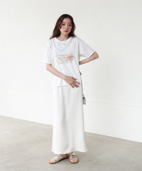 Bab（バブ）の「インクジェットプリント半袖Tシャツ（Tシャツ/カットソー・レディース・ブラック/オフホワイト・M）」の19枚目の写真