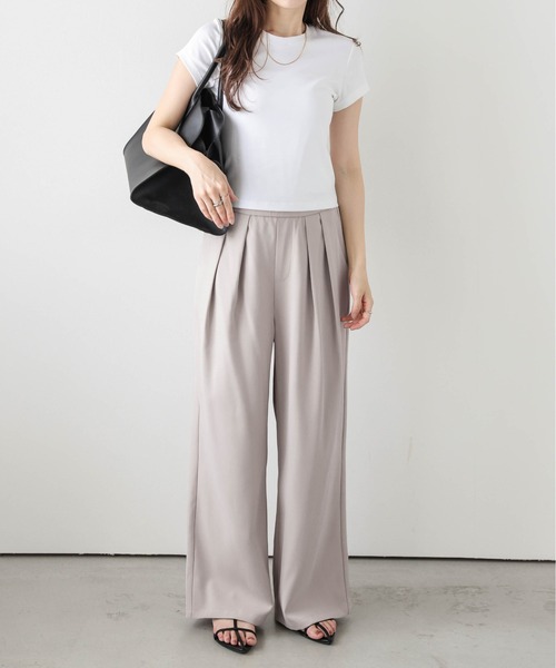 La-gemme(ラジェム)の「【日本製】タックワイドパンツ(その他パンツ・レディース・アイボリー/グレイッシュベージュ/ベージュ/ネイビー/ブラック・M/L)」の16枚目の写真