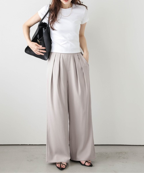 La-gemme(ラジェム)の「【日本製】タックワイドパンツ(その他パンツ・レディース・アイボリー/グレイッシュベージュ/ベージュ/ネイビー/ブラック・M/L)」の17枚目の写真