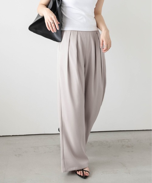 La-gemme(ラジェム)の「【日本製】タックワイドパンツ(その他パンツ・レディース・アイボリー/グレイッシュベージュ/ベージュ/ネイビー/ブラック・M/L)」の18枚目の写真