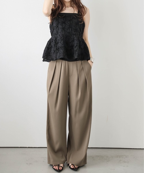 La-gemme(ラジェム)の「【日本製】タックワイドパンツ(その他パンツ・レディース・アイボリー/グレイッシュベージュ/ベージュ/ネイビー/ブラック・M/L)」の20枚目の写真