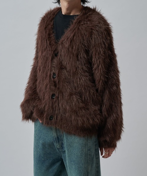 1551◆Lui's (ルイス) シャギーカーディガン ゆったり ブラウン シャギーカーディガン（カーディガン/ボレロ）｜Lui's（ルイス）の