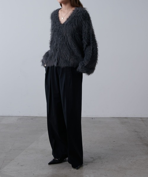 Lui's シャギーカーディガン　グレー Lui's シャギーカーディガン グレー Lui's シャギーカーディガン