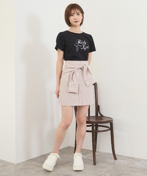 REDYAZEL(レディアゼル)の「シャツライクラップミニスカート(スカート・レディース・ピンク/サックスブルー/ベージュ・SMALL/MEDIUM)」の12枚目の写真