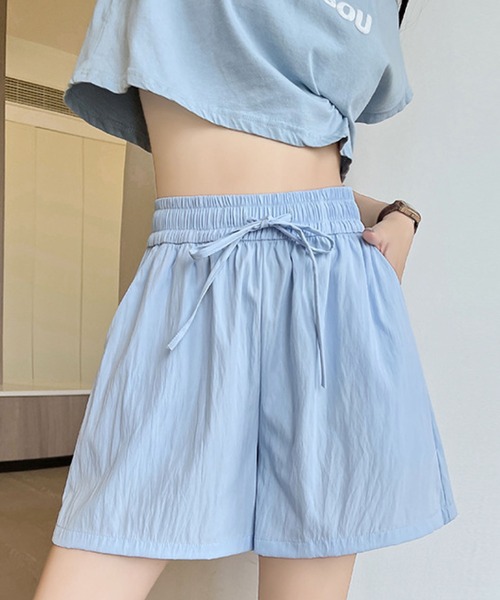 2ly2(トゥーリートゥー)の「ウエストゴムショートパンツ(その他パンツ・レディース・グレー/ブルー/ブラック/ライトブルー/ライトピンク/グリーン/ライトグリーン/ピンク/ベージュ/モカ・FREE)」の1枚目の写真