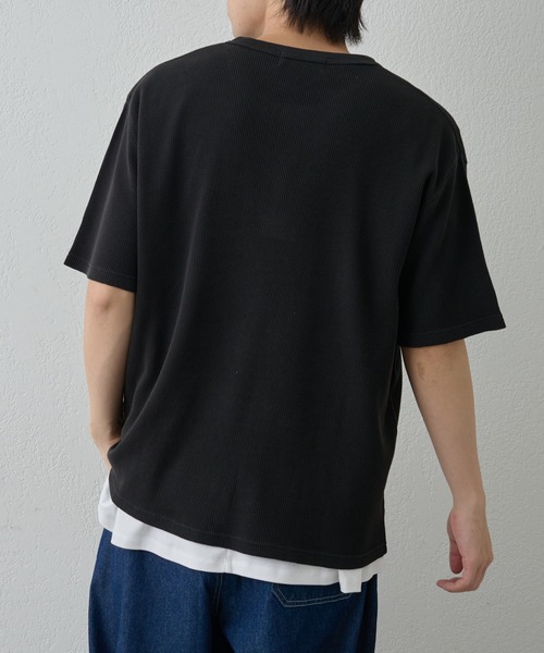 paradigm（パラダイム）の「【paradigm】ガス焼きワッフルヘンリーネックT（Tシャツ/カットソー・メンズ・ブラック/ダークグレー/ホワイト・MEDIUM/LARGE/X-LARGE）」の13枚目の写真