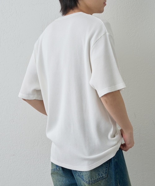 paradigm（パラダイム）の「【paradigm】ガス焼きワッフルヘンリーネックT（Tシャツ/カットソー・メンズ・ブラック/ダークグレー/ホワイト・MEDIUM/LARGE/X-LARGE）」の10枚目の写真