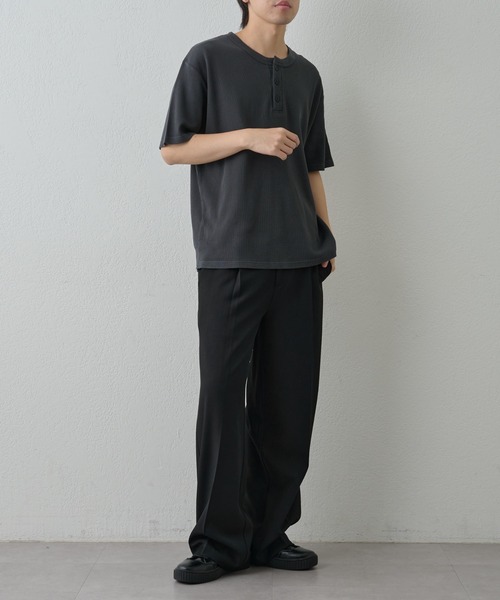 paradigm（パラダイム）の「【paradigm】ガス焼きワッフルヘンリーネックT（Tシャツ/カットソー・メンズ・ブラック/ダークグレー/ホワイト・MEDIUM/LARGE/X-LARGE）」の20枚目の写真