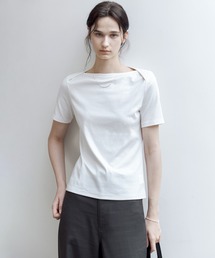 tシャツ 「tageechita」カットオフボートネックカットソー レディース tageechita tシャツ 「tageechita」カットオフボードネック