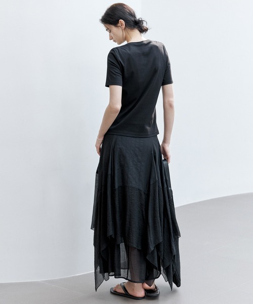 tageechita（タジチタ）の「【tageechita】スーピマコットン ボートネックTシャツ（Tシャツ/カットソー・レディース・ブラック/ホワイト・S/M/L）」の12枚目の写真