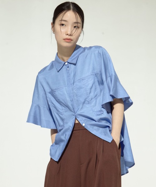 ブラウス シャツ 「STUDIOUS/ステュディオス」Hem Flare 2way Blouse/ヘムフレアブラウス レディース STUDIOUS/ステュディオス】Hem Flare 2way Blouse/ヘムフレア