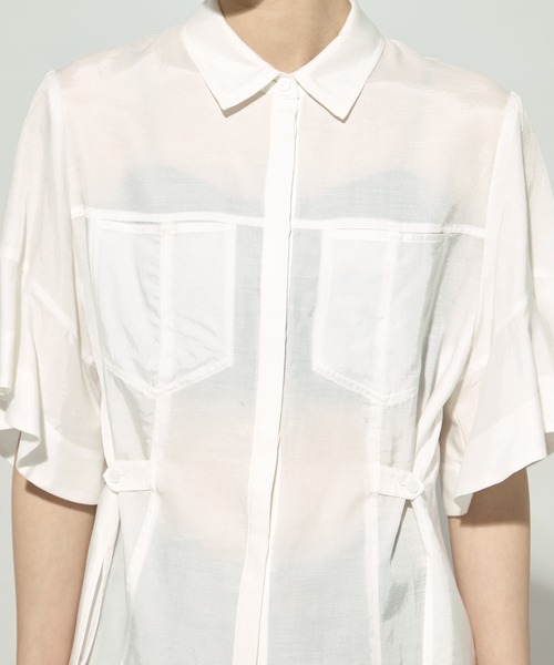 STUDIOUS（ステュディオス）の「【STUDIOUS/ステュディオス】Hem Flare 2way Blouse/ヘムフレアブラウス（シャツ/ブラウス・レディース・ホワイト/ブラック/サックスブルー・FREE）」の18枚目の写真