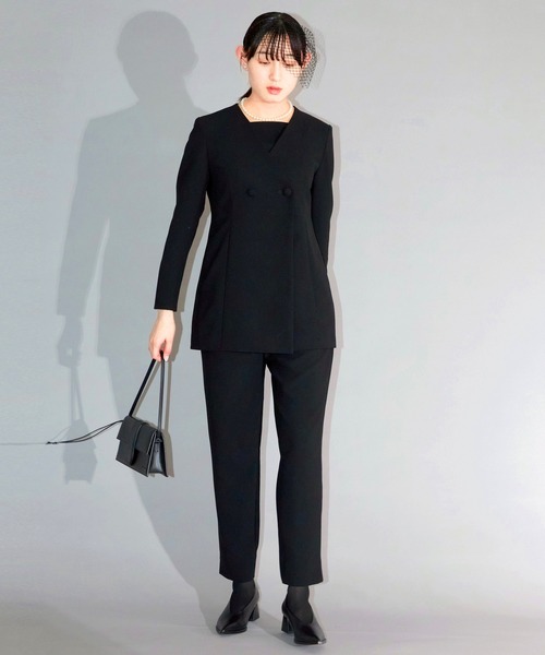 Ranerrh（ラネリ）の「フォーマルテーパードパンツ【喪服・礼服】【入卒式・結婚式】【セットアップ展開有】【オフィス/ビジネスにも使える】【正喪服】【秋冬用】（スーツパンツ・レディース・ブラック・38）」の5枚目の写真