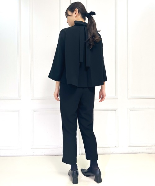 Ranerrh（ラネリ）の「フォーマルテーパードパンツ【喪服・礼服】【入卒式・結婚式】【セットアップ展開有】【オフィス/ビジネスにも使える】【正喪服】【秋冬用】（スーツパンツ・レディース・ブラック・38）」の16枚目の写真