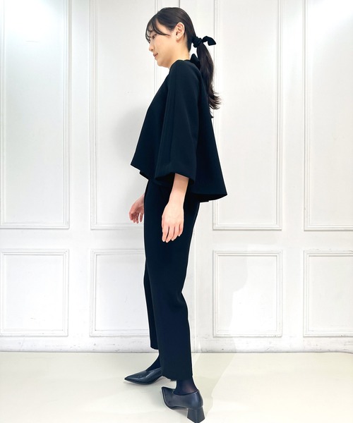Ranerrh（ラネリ）の「フォーマルテーパードパンツ【喪服・礼服】【入卒式・結婚式】【セットアップ展開有】【オフィス/ビジネスにも使える】【正喪服】【秋冬用】（スーツパンツ・レディース・ブラック・38）」の14枚目の写真