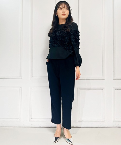Ranerrh（ラネリ）の「フォーマルテーパードパンツ【喪服・礼服】【入卒式・結婚式】【セットアップ展開有】【オフィス/ビジネスにも使える】【正喪服】【秋冬用】（スーツパンツ・レディース・ブラック・38）」の10枚目の写真