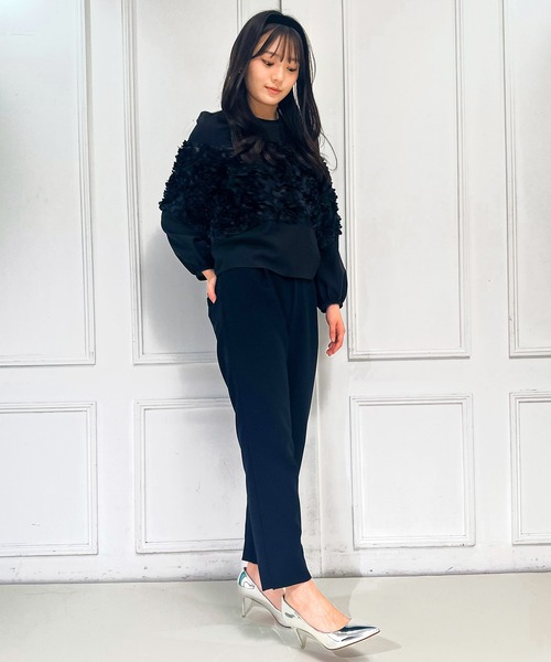 Ranerrh（ラネリ）の「フォーマルテーパードパンツ【喪服・礼服】【入卒式・結婚式】【セットアップ展開有】【オフィス/ビジネスにも使える】【正喪服】【秋冬用】（スーツパンツ・レディース・ブラック・38）」の12枚目の写真