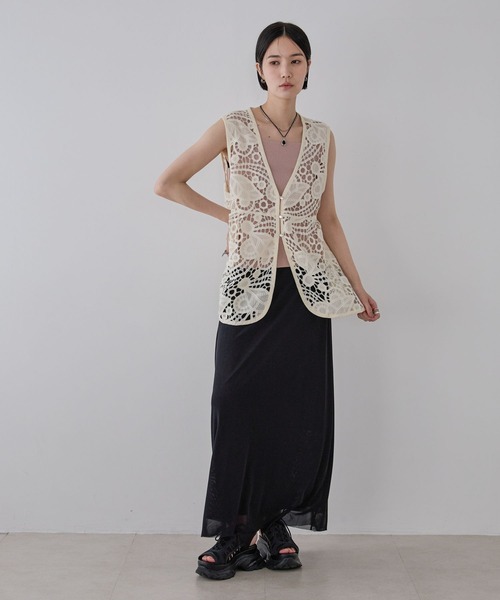 JEANASIS(ジーナシス)の「グラフィックシアースカート/577481(スカート・レディース・ブラック/パープル系その他/ブルー系その他・FREE)」の18枚目の写真